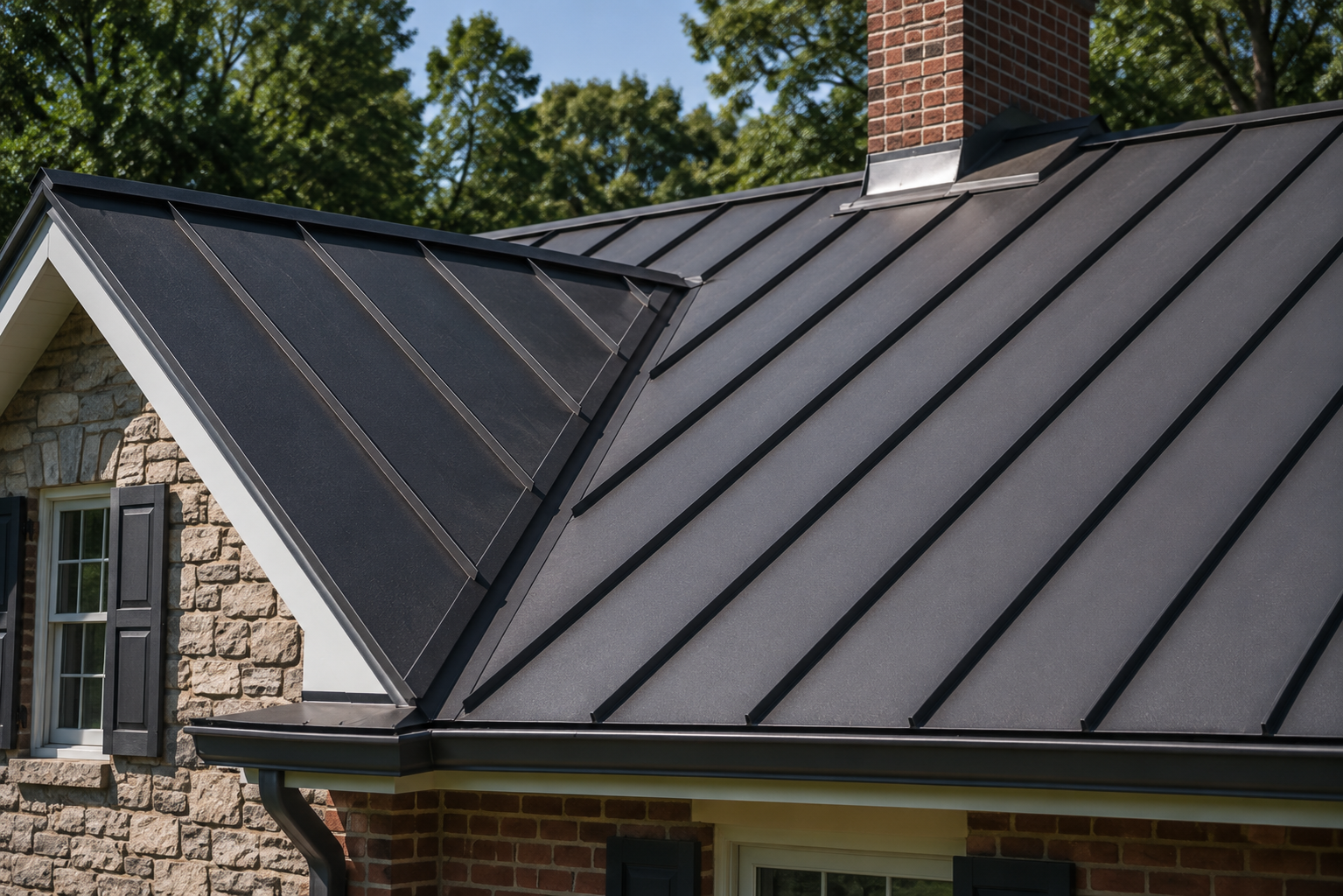 standing seam metal roof Upper Arlington Ohio home
